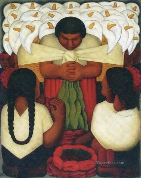 Diego Rivera Painting - fiesta de las flores 1925 Diego Rivera